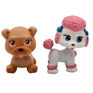 Pink Poodle Brown Dog Chic Boutique Dog My Pet Pals Puppy Figures 2008 Toy Read